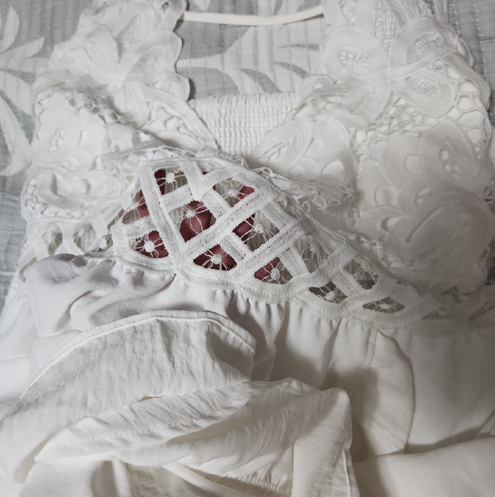 SHEIN White High-Low Ruffle Sundress - Picture 3 of 4